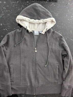 Active USA Charcoal Zip Hoodie with Cream Sherpa Lining